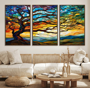 Mosaic Tree Wall Art | Ready to Hang Stained Glass Style
