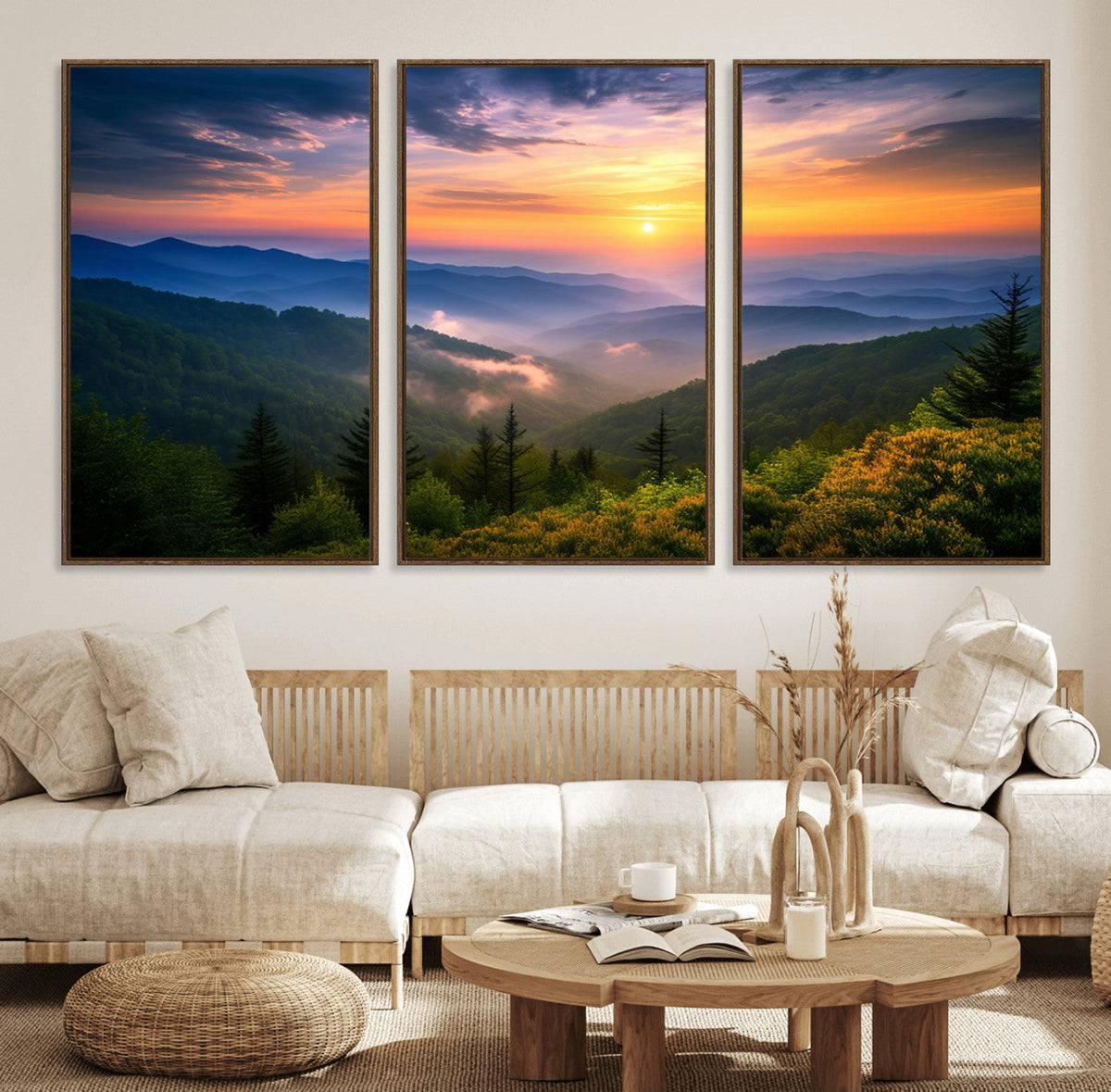 Majestic Mountain Sunrise Print | Landscape Wall Art |