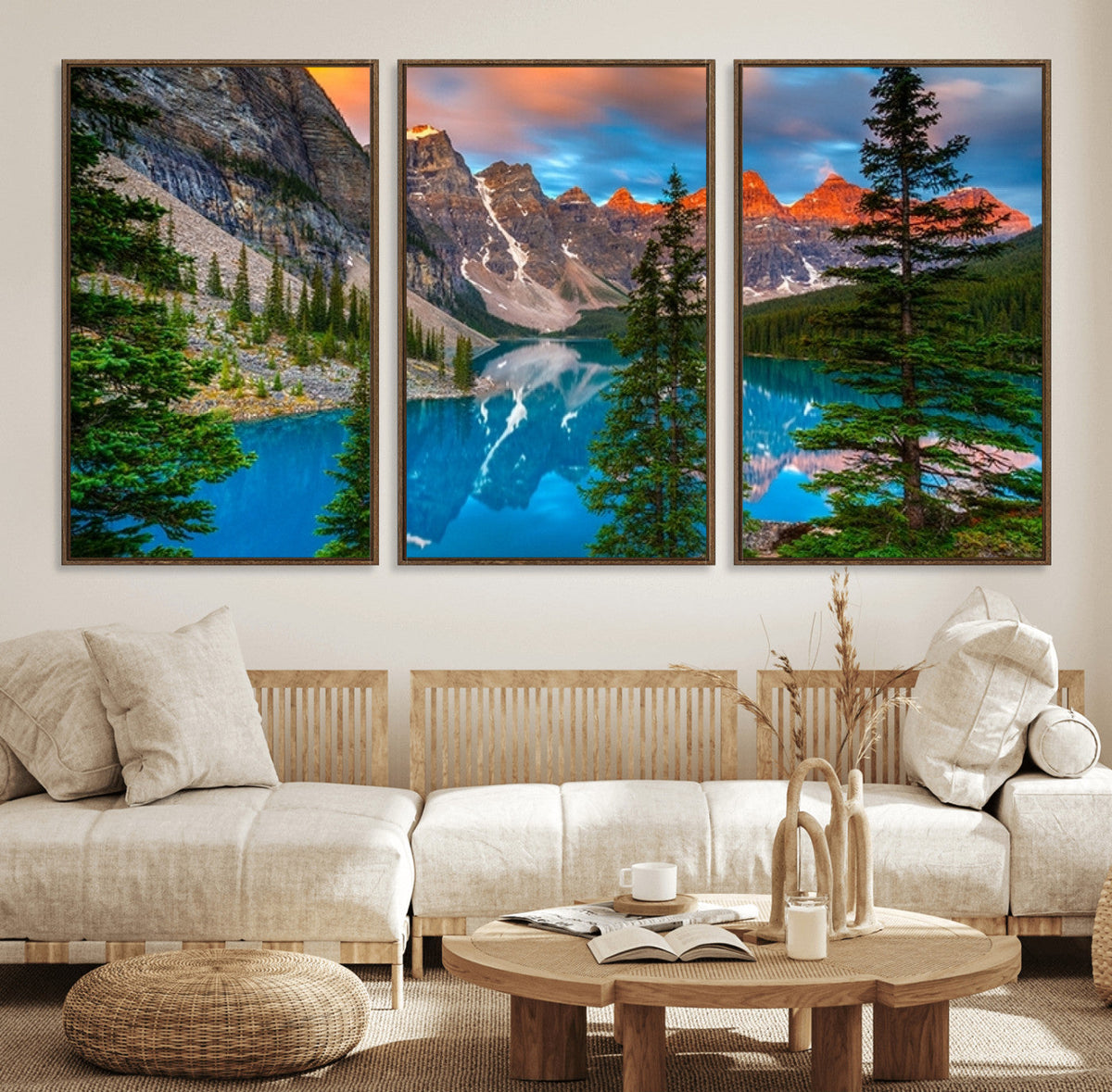 Canadian Rockies Moraine Lake Wall Art Canvas Print, Pine