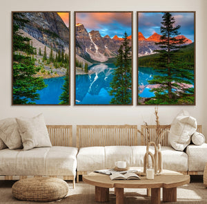 Canadian Rockies Moraine Lake Wall Art Canvas Print, Pine