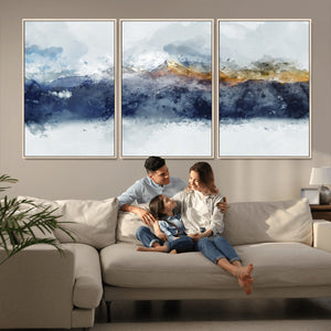 Abstract Mountain Range Art Canvas Print | 3 Panel