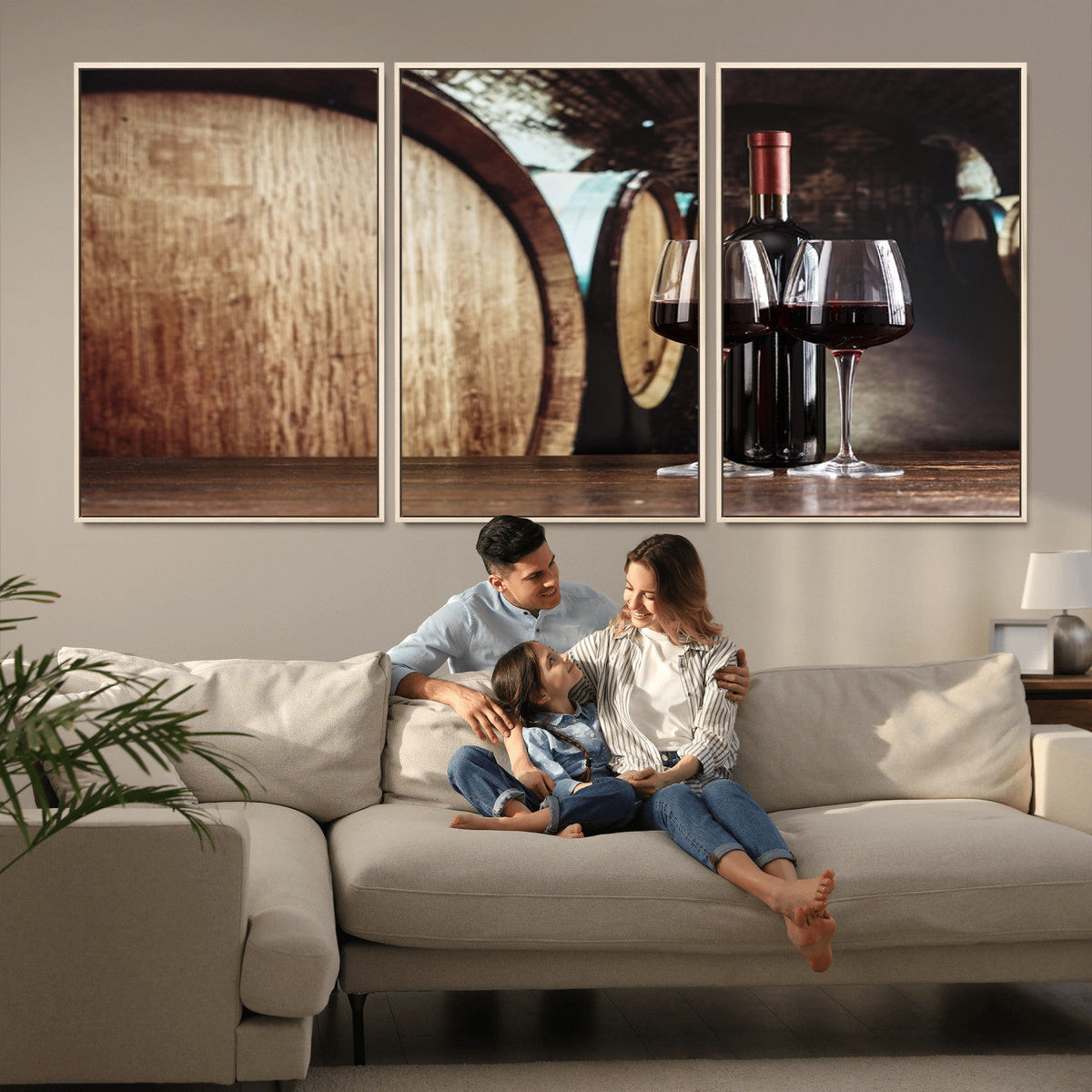 Wine and Barrel Wall Art Canvas Print