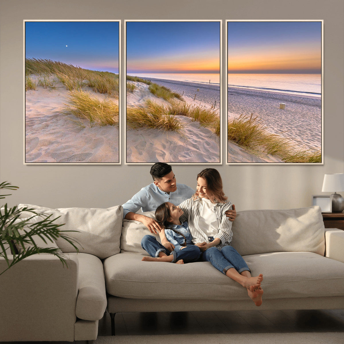 Sunrise On The Beach Wall Art Canvas Print