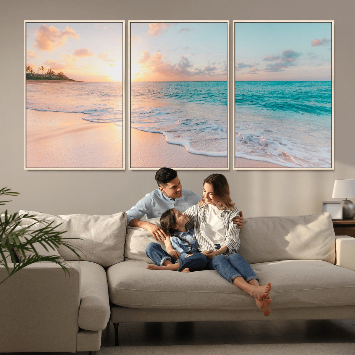 Beach Wall Art - Stunning Ocean Sunset Canvas Print with