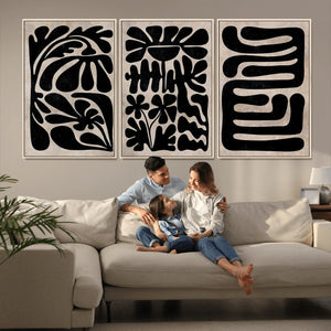 Canvas Print Wall Art Abstract Art Boho, Framed Boho Art
