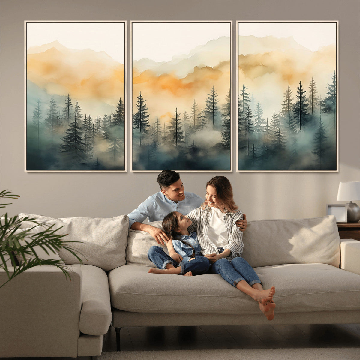 Abstract Forest Print - Mountain Wall Art | Autumn Landscape