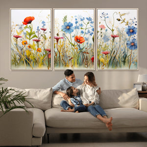 Colorful Wildflower Canvas Wall Art - Vibrant Floral