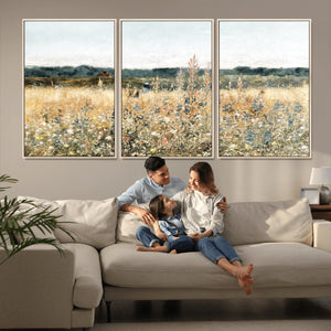 Wildflower Field Wall Art Canvas | Nature-Inspired Landscape
