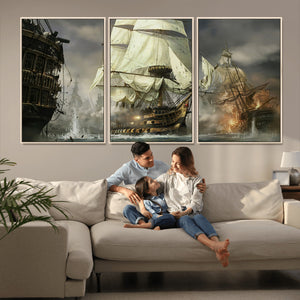 Pirate Ship War Wall Art Canvas Print