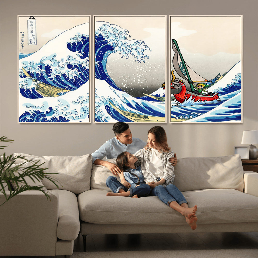 Katsushika Hokusai Kanagawa Giant Wave Wall Art Canvas Print