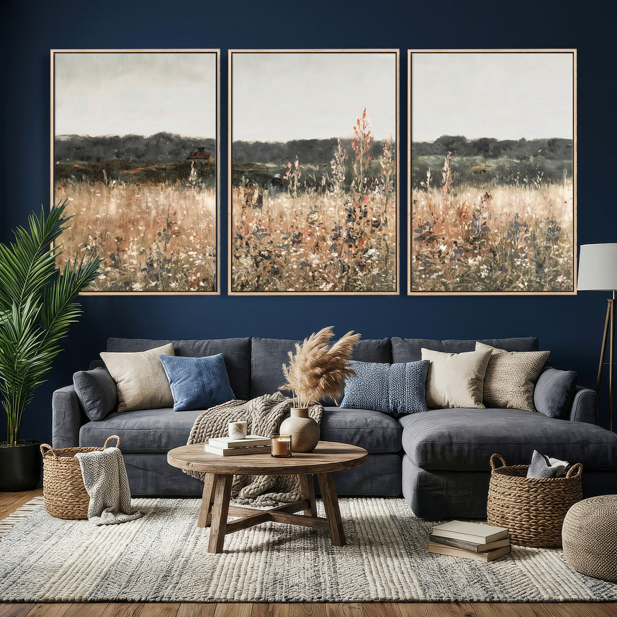 Rustic Field Landscape Wall Art Print, Giclee Canvas Wall