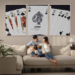 Poker Wall Art - Playing Cards Canvas Wall Art Print - Ace