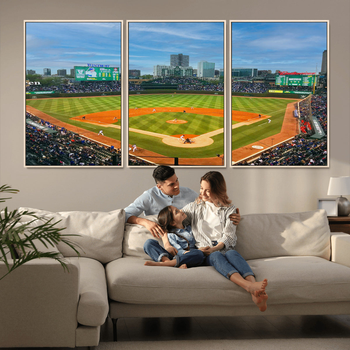 Wrigley Field Chicago Cubs Panoramic Canvas Print –