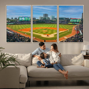 Wrigley Field Chicago Cubs Panoramic Canvas Print –