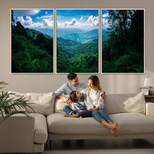 Tropical Jungle Wall Art Canvas Print – Framed Lush Valley