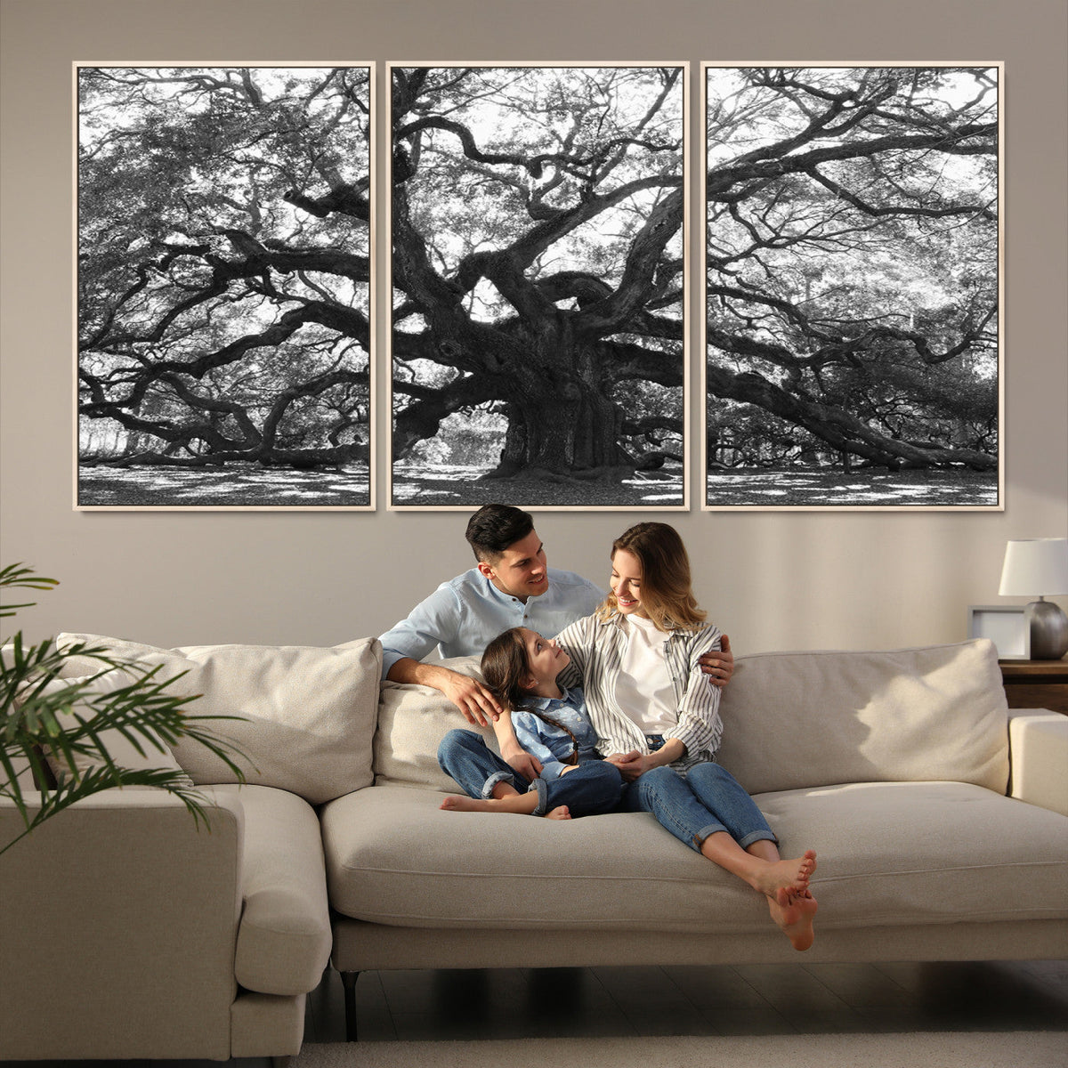 Ancient Oak Wall Art Canvas Print, Majestic Twisted Branches