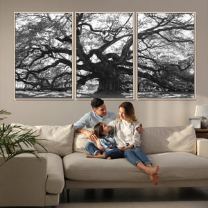 Ancient Oak Wall Art Canvas Print, Majestic Twisted Branches