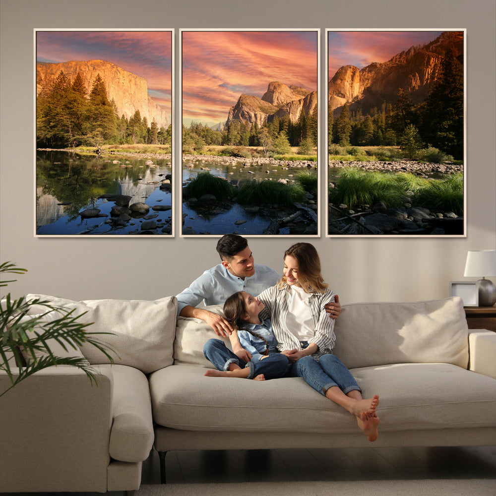 Yosemite Valley Wall Art, El Capitan Sunset Canvas Print,