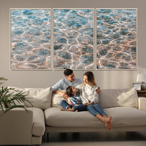 Clear Water Wall Art Canvas Print – Framed Sunlit Ocean