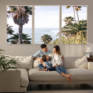Coastal Palm Trees Wall Art Canvas Print – Framed Ocean