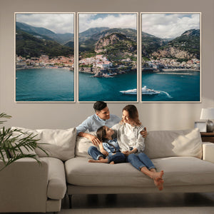 Amalfi Coast Wall Art – Framed Italian Seaside Canvas