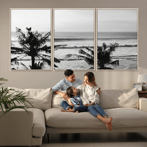 Tropical Coastline Wall Art Canvas Print – Framed Palm Trees