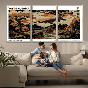 Modern Japanese Wall Art Canvas Print – Framed Abstract
