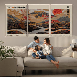 Modern Japanese Wall Art Canvas Print – Framed Abstract