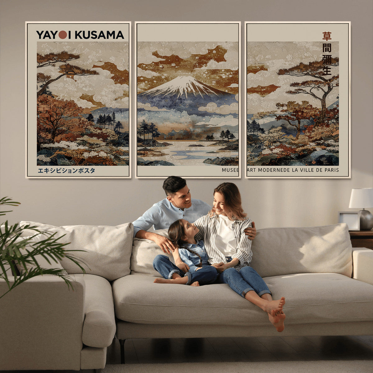 Yayoi Kusama Wall Art Canvas Print – Framed Modern Japanese