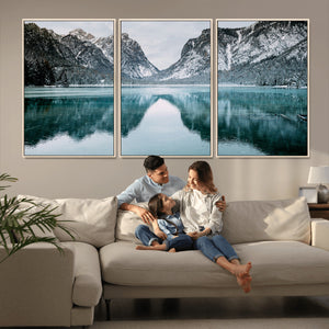 Mountain Lake Wall Art Canvas Print – Framed Toblacher See
