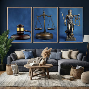 Legal Justice Wall Art Canvas Print – Gavel, Scales & Lady