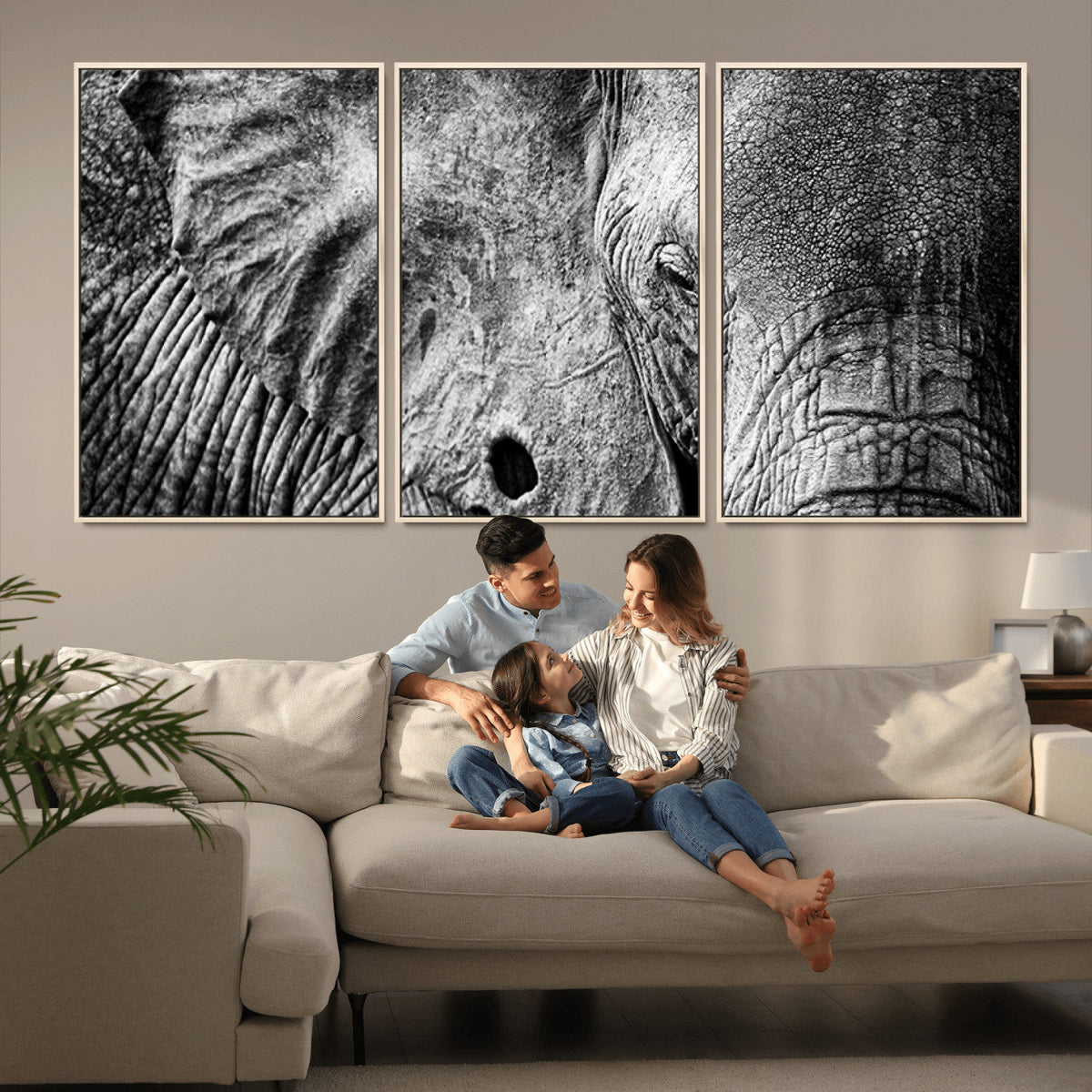 Wild Old Elephant Wall Art Canvas Print