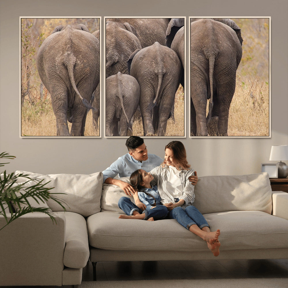 Wild Elephant Wall Art Canvas Print