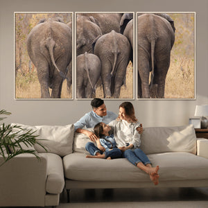 Wild Elephant Wall Art Canvas Print