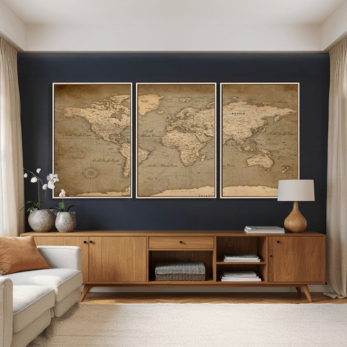World Map Canvas Print – Framed Travel Map Wall Art for