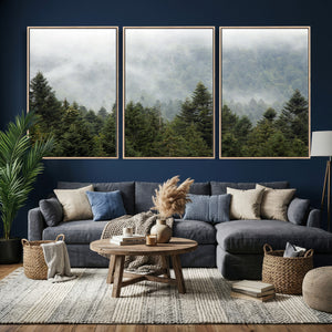 Misty Mountain Forest Wall Art Canvas Print