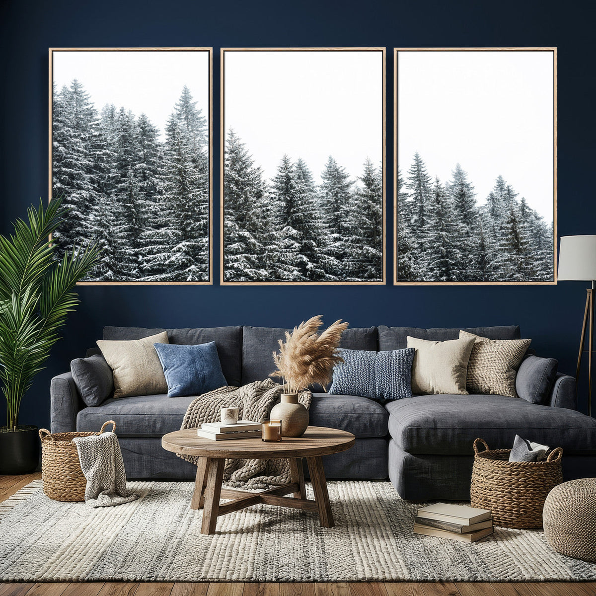 Misty Mountain Forest Canvas Print, Foggy Pine Trees Nature