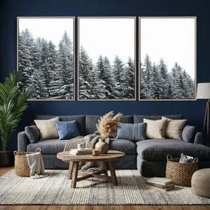 Misty Mountain Forest Canvas Print, Foggy Pine Trees Nature