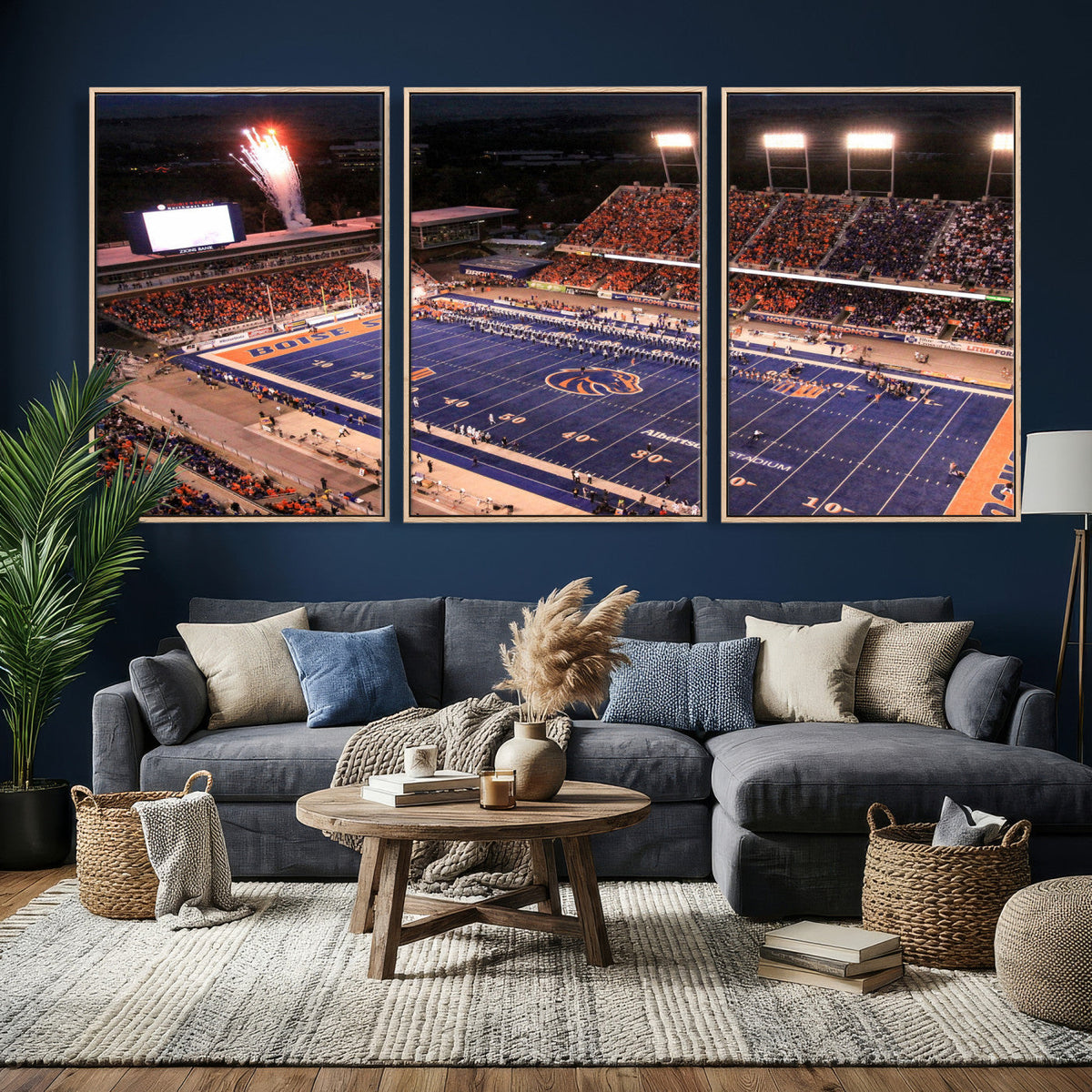 Boise State Stadium Large Wall Art Canvas Print for Living
