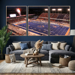 Boise State Stadium Large Wall Art Canvas Print for Living