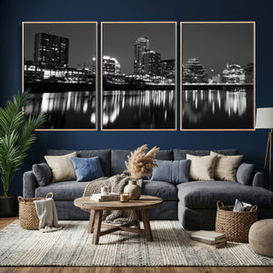 Austin Skyline Wall Art Canvas Print, Austin Downtown Night