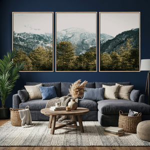 Mountain Forest Wall Art Canvas Print, Alpine Landscape