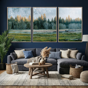 Forest Meadow Wall Art Canvas Print, Pine Tree Landscape