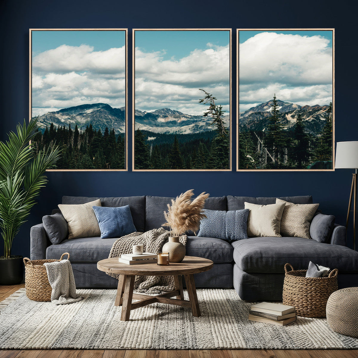 Mountain Forest Wall Art Canvas Print, Alpine Pine Tree