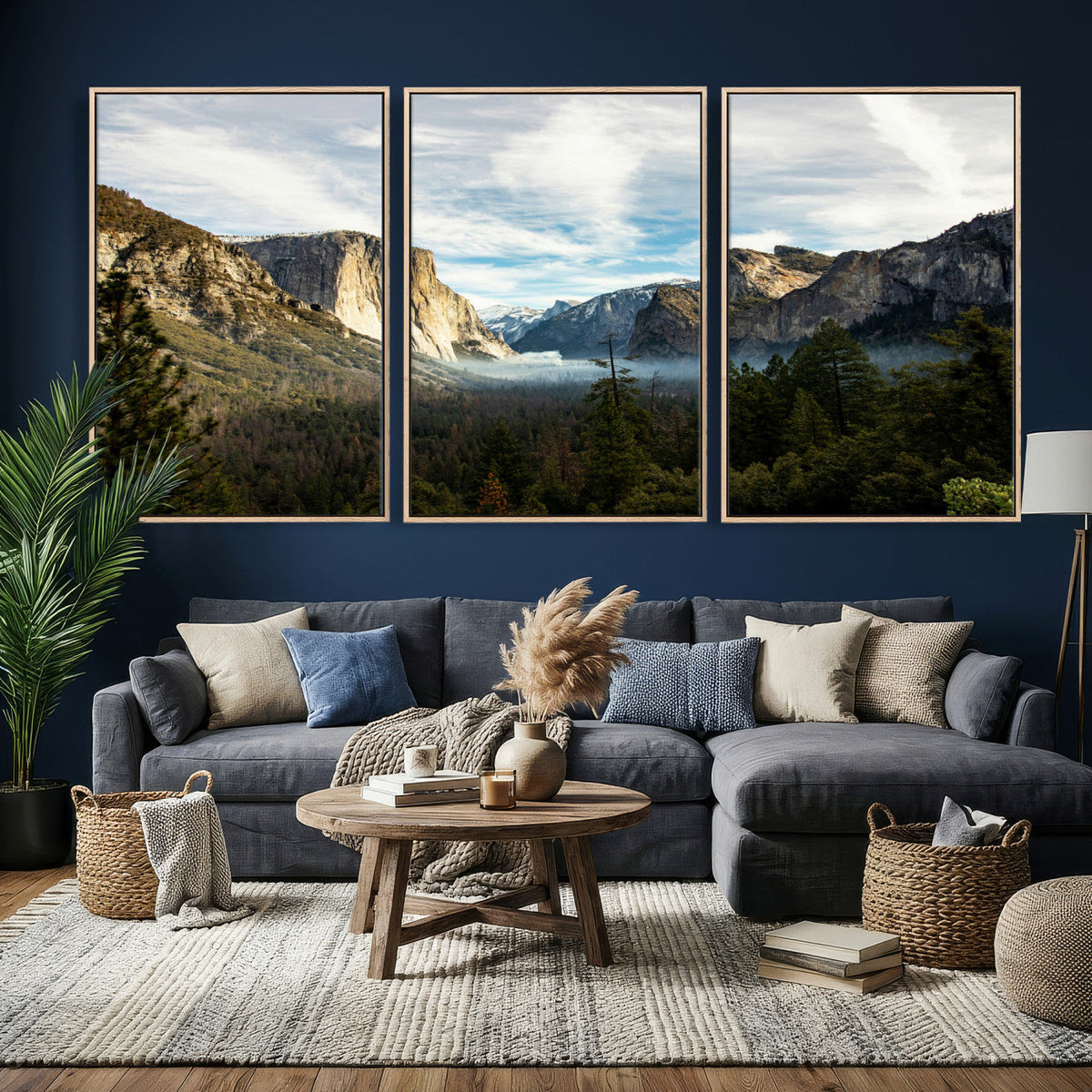 Yosemite Valley Mountain Wall Art Canvas Print, Granite