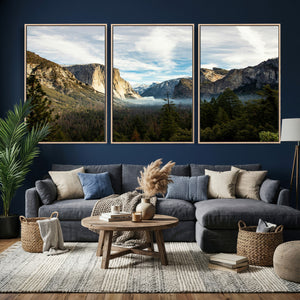 Yosemite Valley Mountain Wall Art Canvas Print, Granite