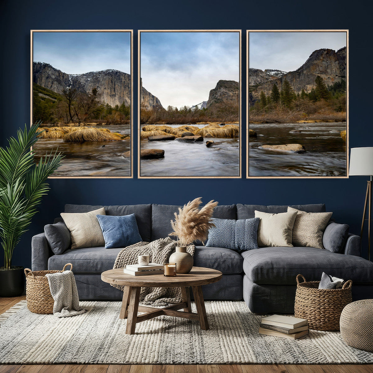 Yosemite Valley Mountain Landscape Wall Art Canvas Print,