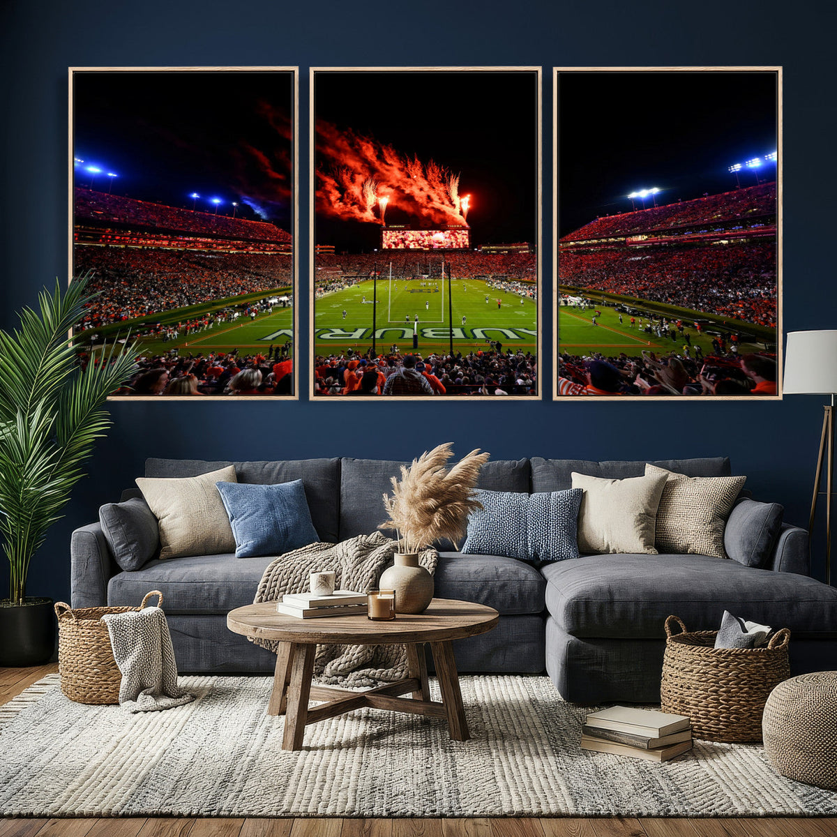 Auburn Stadium Wall Art Canvas Print, College Football Night