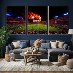 Auburn Stadium Wall Art Canvas Print, College Football Night