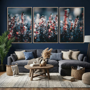 Winter Heather Wall Art Canvas Print, Frosted Floral Nature